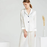 Silk Pajamas - 100% Mulberry Silk Shawl Collar Sleepwear Set - LANI SILK